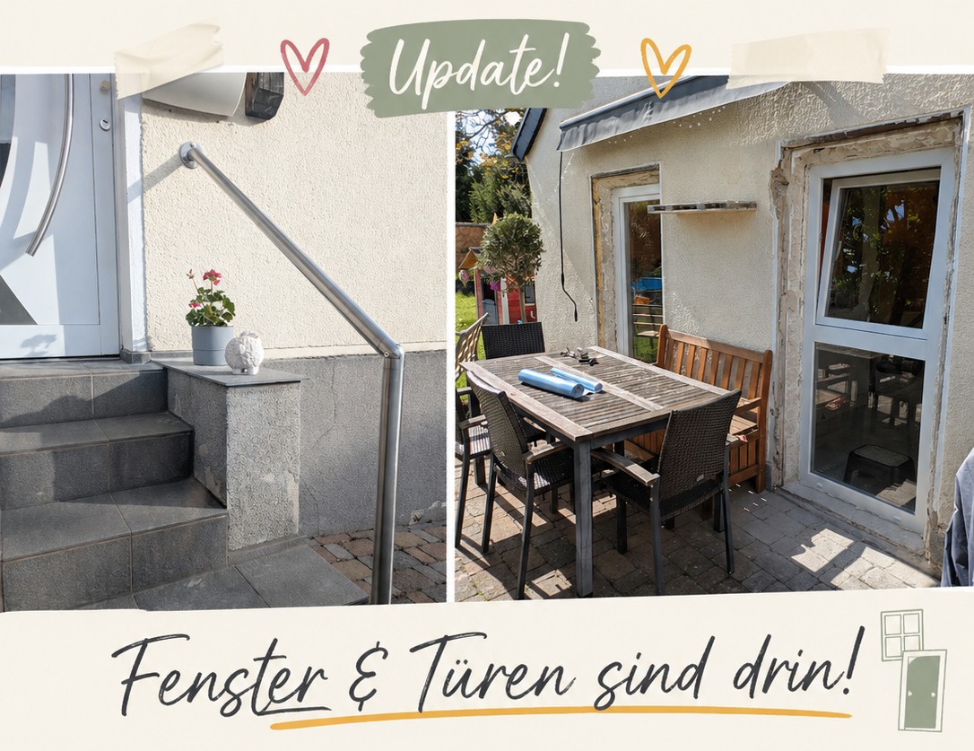 Neue Fenster und Türen im Anbau