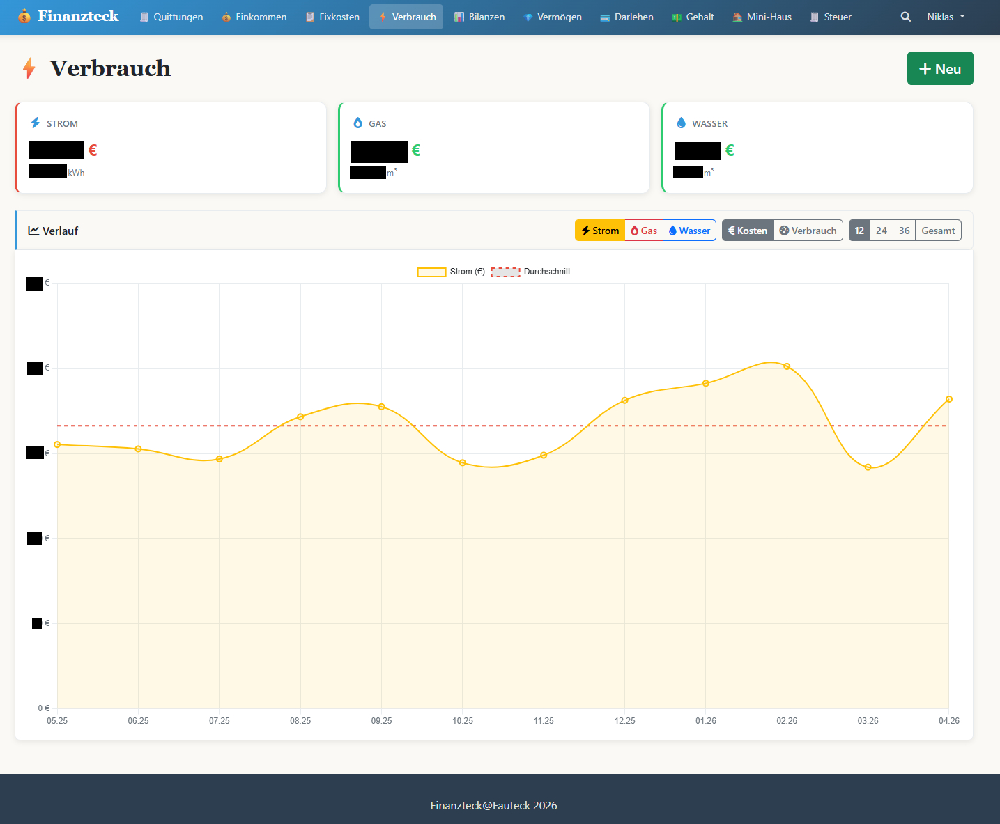 Finanzteck Desktop-Ansicht